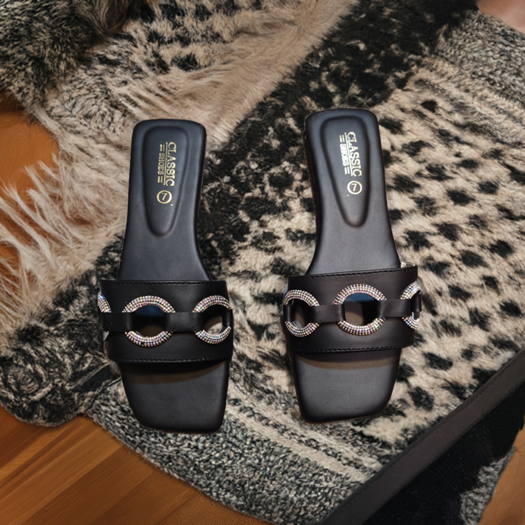 Dazzle Glow Circle Flat Slippers