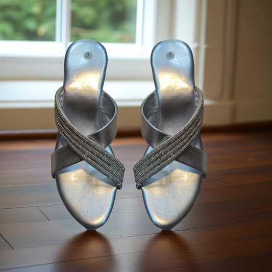 Crystal X Heels Slippers