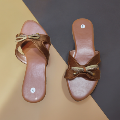 Fluffy Knot Flat Slippers