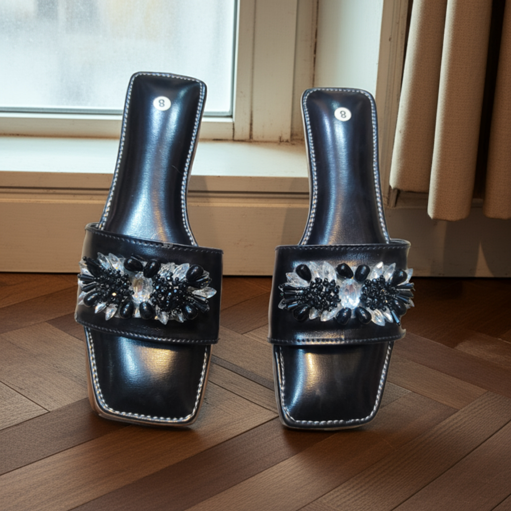Moonlight Bloom Flat Slippers