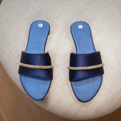 Radiant Royal Flat Slippers