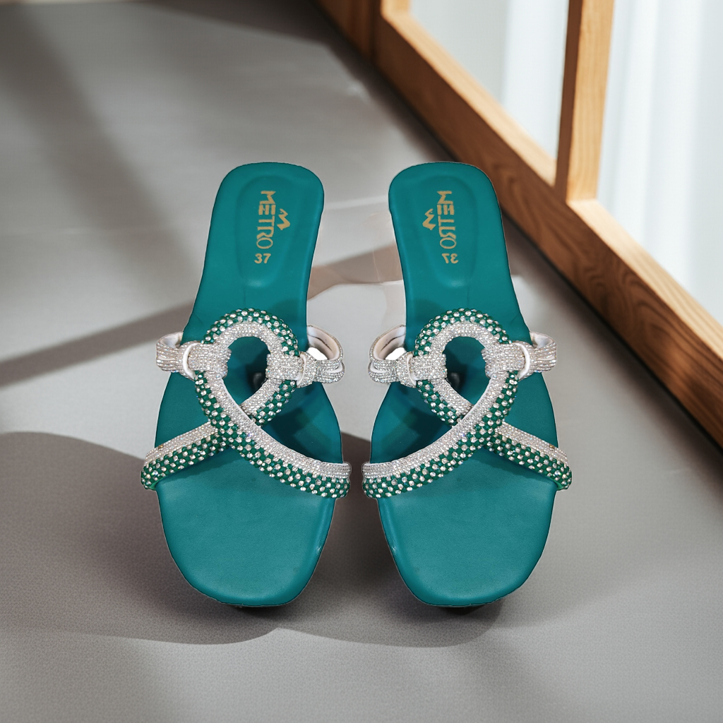 Diamond Drape Flat Slippers