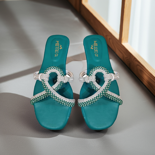Diamond Drape Flat Slippers