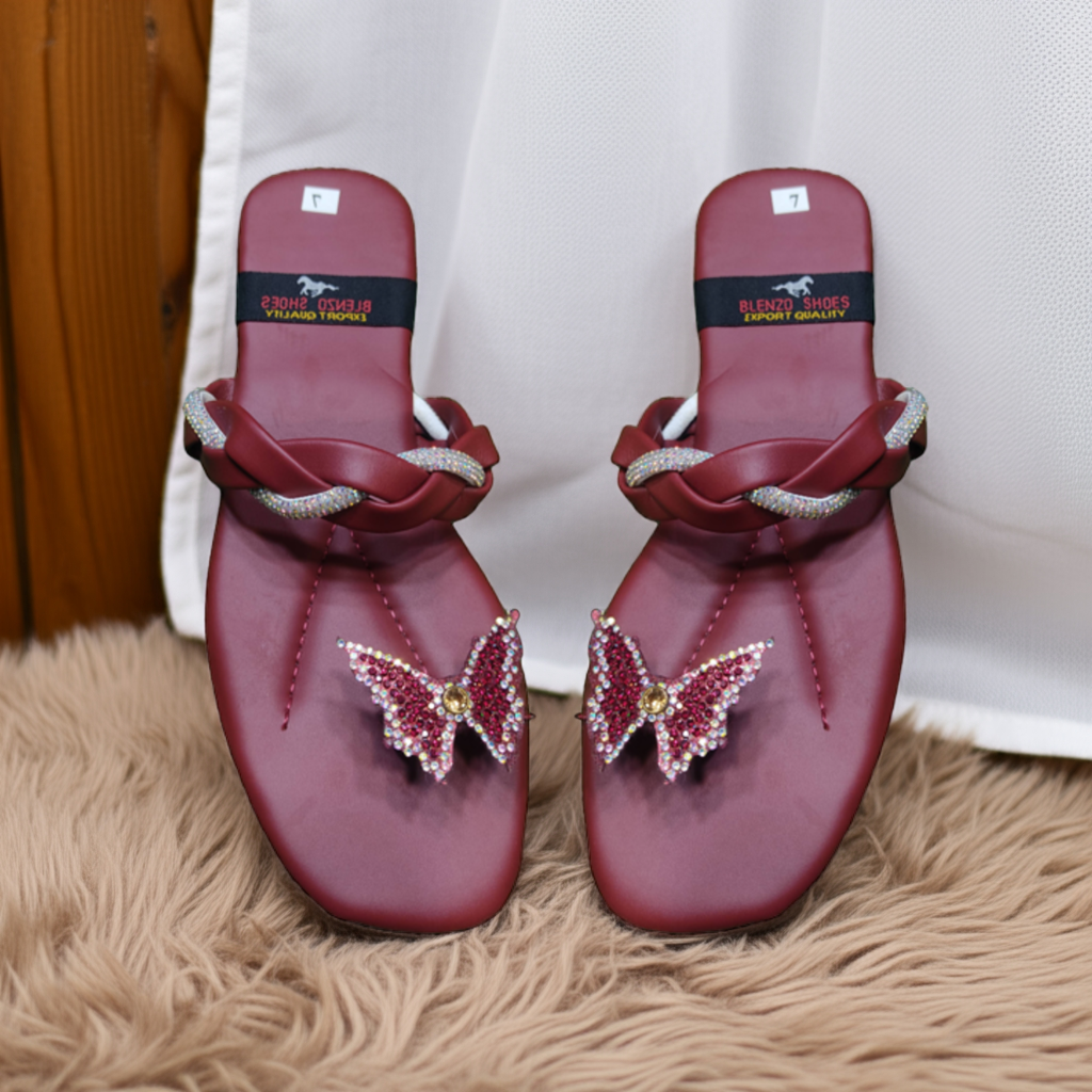 Butterfly Glow Flat Slippers