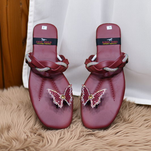 Butterfly Glow Flat Slippers