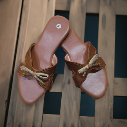 Fluffy Knot Flat Slippers