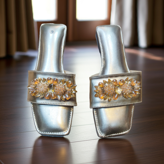 Moonlight Bloom Flat Slippers